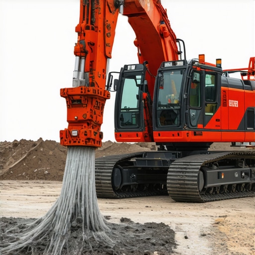 Hydrovac machinery with embedded AI systems analyzing subsurface data during excavation