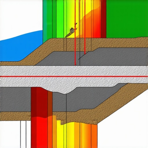 Soil Response Simulation in Hydro Excavation Detailed digital simulation depicting soil particle stress and failure areas during high-pressure vacuum excavation.