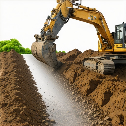 Soil stabilization in urban excavation Illustration of chemical soil reinforcement during urban trenching